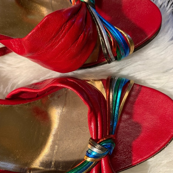 Pollini Vintage Red Italian Pumps & Belt - Picture 3 of 13